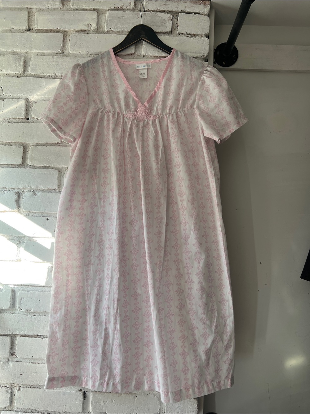 Pink and white tshirt floral cotton night gown pink night dress